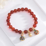 Red Agate Ethnic Pendant Bracelet Lucky Amulet Healing Gem Jewelry