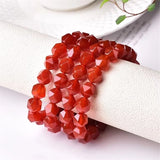 Red Agate Faceted Bracelet 8mm Beads For Women