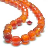 Red Agate Faceted Double Term. Point Beads Semi Precious Stones