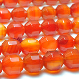 Red Agate Faceted Double Term. Point Beads Semi Precious Stones