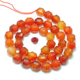 Red Agate Faceted Double Term. Point Beads Semi Precious Stones