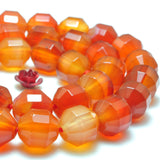 Red Agate Faceted Double Term. Point Beads Semi Precious Stones