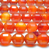 Red Agate Faceted Double Term. Point Beads Semi Precious Stones