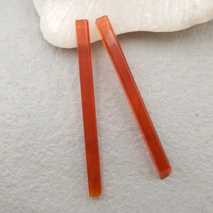 Natural Red Agate Woman Earring Beads Jewelry For Women Earring Pair 56x4x4mm