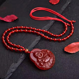 Red Agate Five Emperors Qian Xiaofo Pendant for Women
