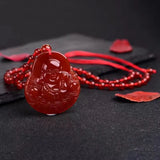 Red Agate Five Emperors Qian Xiaofo Pendant for Women