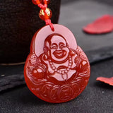 Red Agate Five Emperors Qian Xiaofo Pendant for Women