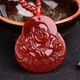 Red Agate Five Emperors Qian Xiaofo Pendant for Women