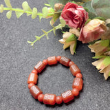 Red Agate Fret Bead Bracelet Jade Jewelry Lucky Amulet
