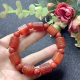 Red Agate Fret Bead Bracelet Jade Jewelry Lucky Amulet