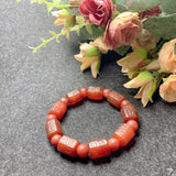 Red Agate Fret Bead Bracelet Jade Jewelry Lucky Amulet