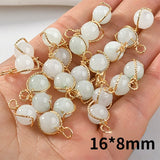 Red Agate Gemstone Bead Hand-wound Pendant for DIY Jewelry