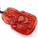 Red Agate Guan Gong Pendant Men's Sweater Chain Dominate Necklace