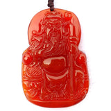 Red Agate Guan Gong Pendant Men's Sweater Chain Dominate Necklace