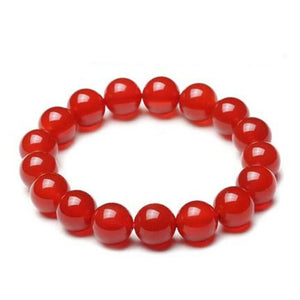 Red Agate Jade Bracelet 6-20mm Beads Gem Stone Elastic Lucky Jewelry
