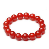 Red Agate Jade Bracelet 6-20mm Beads Gem Stone Elastic Lucky Jewelry