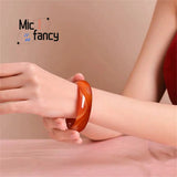 Red Agate Jade Chalcedony Bracelet Retro Ethnic Women Jewelry