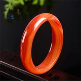 Red Agate Jade Chalcedony Bracelet Retro Ethnic Women Jewelry
