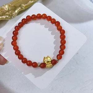 Red Agate Jade Bracelets w/ Lucky Charm YBR1024