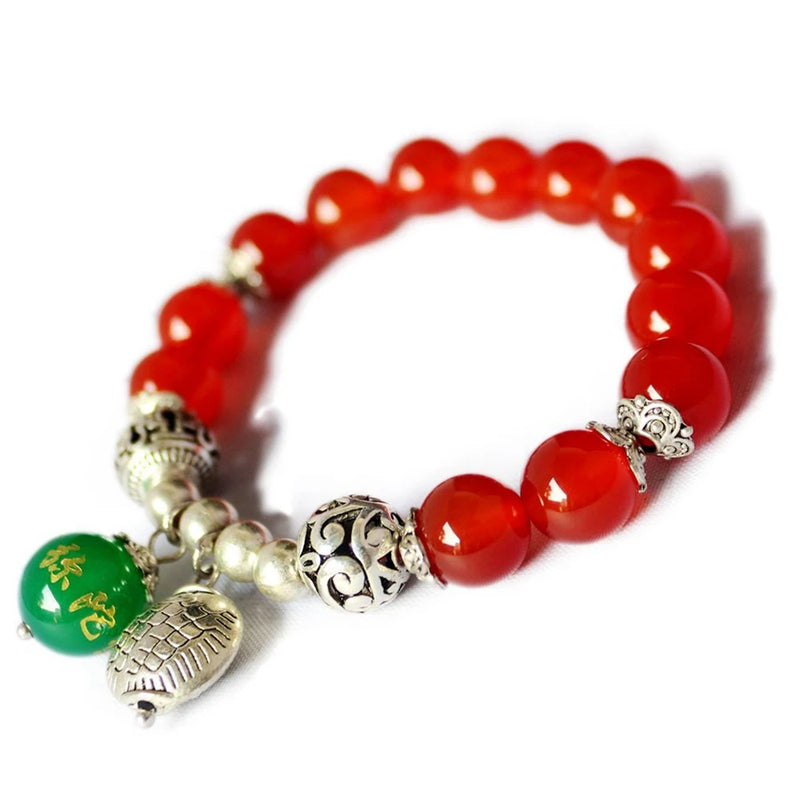 Red Agate Namo Amitabha Buddha Beads Bracelet Healing Jewelry