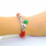 Red Agate Namo Amitabha Buddha Beads Bracelet Healing Jewelry