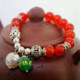 Red Agate Namo Amitabha Buddha Beads Bracelet Healing Jewelry