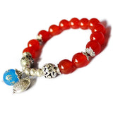 Red Agate Namo Amitabha Buddha Beads Bracelet Healing Jewelry