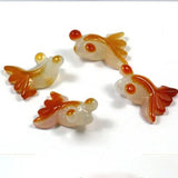 Natural Red Agate Gold-fish Pendant Necklace Jewelry