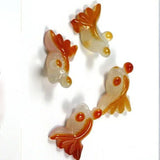 Natural Red Agate Gold-fish Pendant Necklace Jewelry
