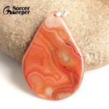 Red Agate Pendants for Women Crystal Slice Brazil Healing Stone Beads