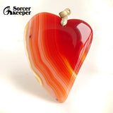 Red Agate Pendant Crystal Slice Healing Reiki Stone Beads
