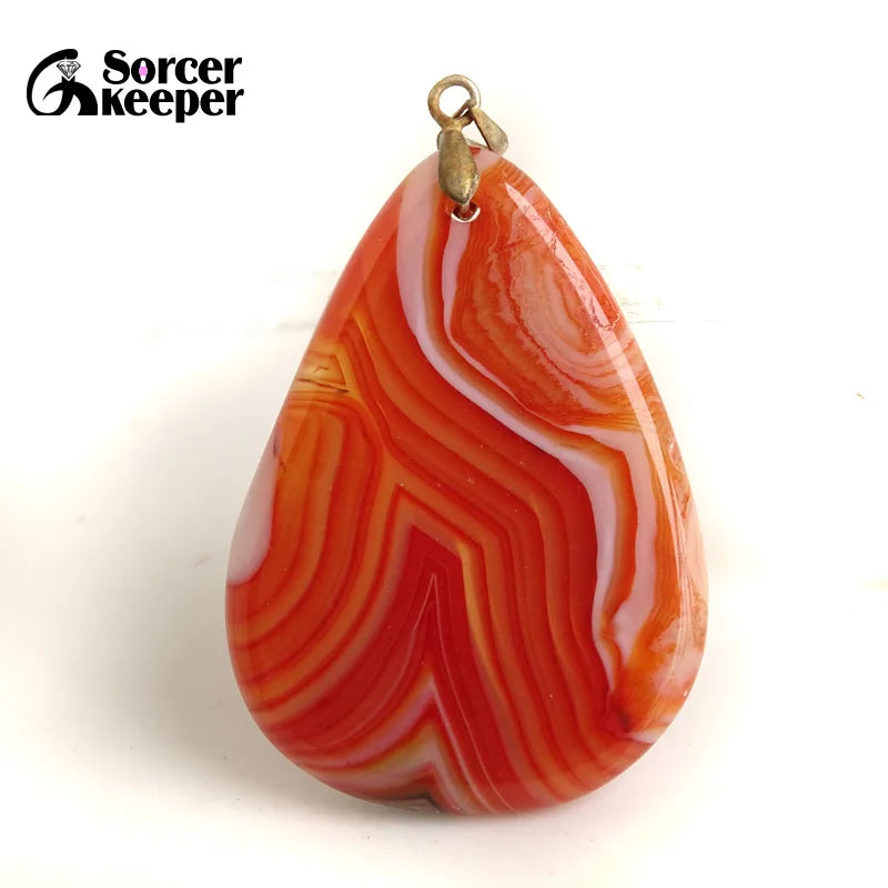 Natural Red Agate Pendant Charms Healing Reiki Stone Beads