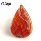 Natural Red Agate Pendant Charms Healing Reiki Stone Beads