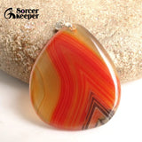 Red Agate Crystal Slice Pendant for Jewelry Making