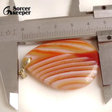 Natural Red Agate Pendant Crystal Slice Healing Stone Beads