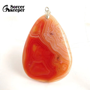 Red Agate Pendants Crystal Necklaces Healing Stone Beads