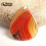 Red Agate Crystal Slice Pendant for Jewelry Making