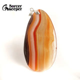 Red Agate Pendant Necklace Crystal Slice Brazil Healing Reiki Stone Beads