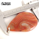 Red Agate Pendants for Women Crystal Slice Brazil Healing Stone Beads