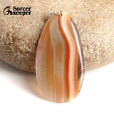 Red Agate Pendant Necklace Crystal Slice Brazil Healing Reiki Stone Beads