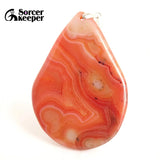Red Agate Pendants for Women Crystal Slice Brazil Healing Stone Beads