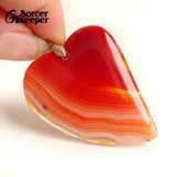 Red Agate Pendant Crystal Slice Healing Reiki Stone Beads