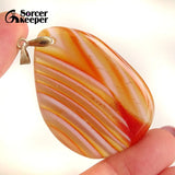 Natural Red Agate Pendant Crystal Slice Healing Stone Beads