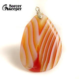 Natural Red Agate Pendant Crystal Slice Healing Stone Beads