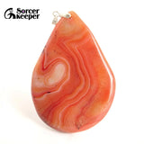 Red Agate Pendants for Women Crystal Slice Brazil Healing Stone Beads