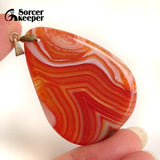 Natural Red Agate Pendant Charms Healing Reiki Stone Beads