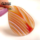 Natural Red Agate Pendant Crystal Slice Healing Stone Beads