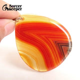 Red Agate Crystal Slice Pendant for Jewelry Making