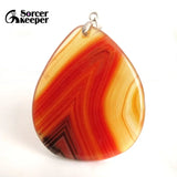Red Agate Crystal Slice Pendant for Jewelry Making