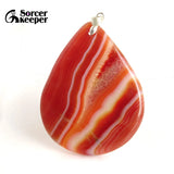 Red Agate Pendant Charm Brazil Healing Reiki Stone Beads